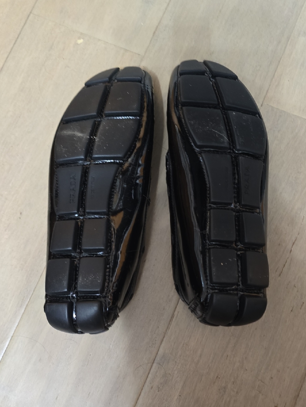 Prada Black Patent Leather Penny Loafers 36.5 - Picture 6 of 8